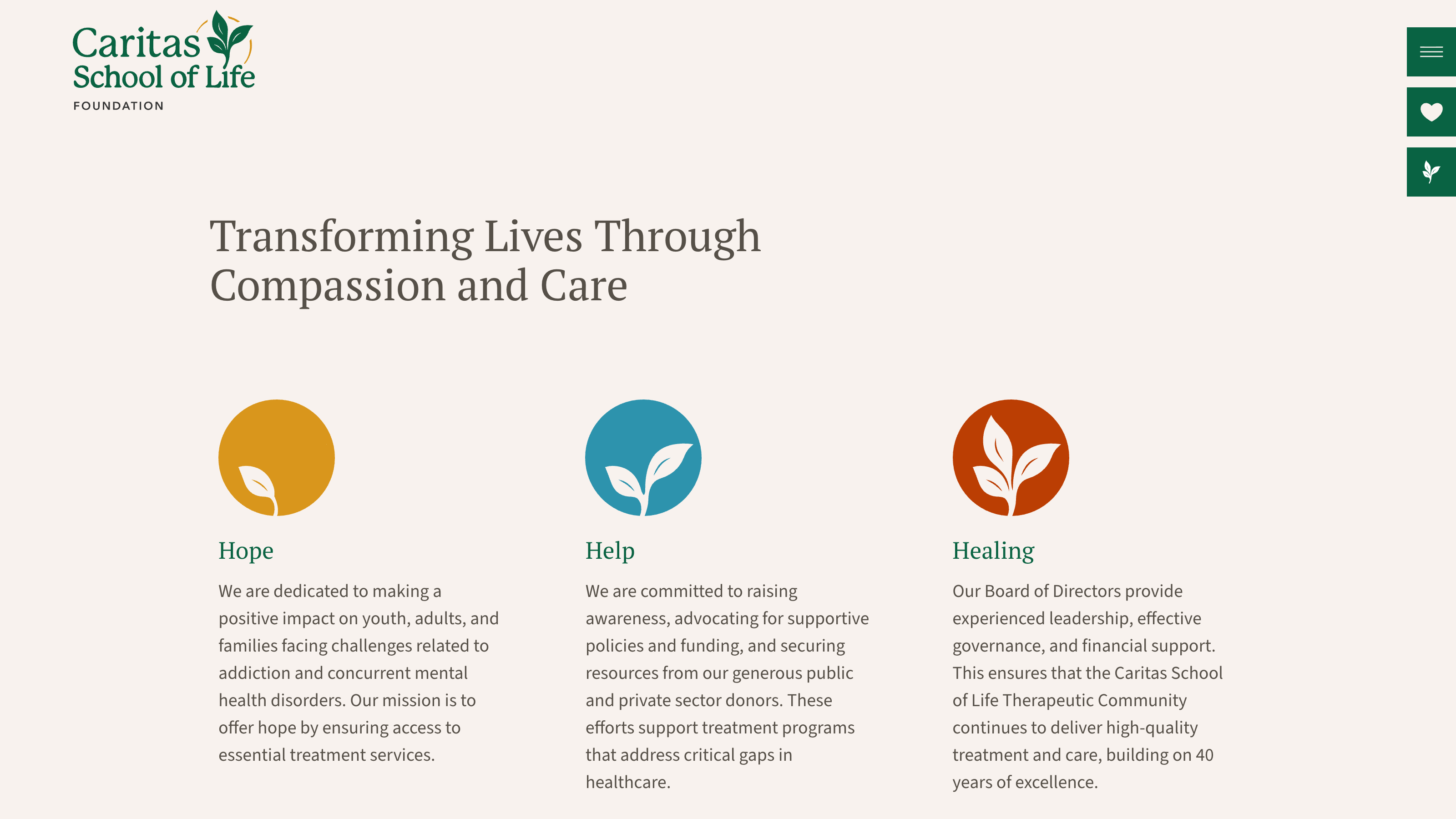 Caritas Foundation foundation page