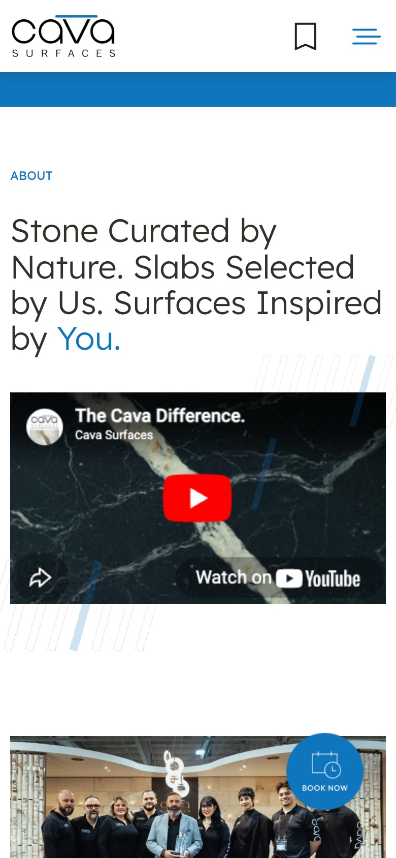 Cava Surfaces mobile project portfolio