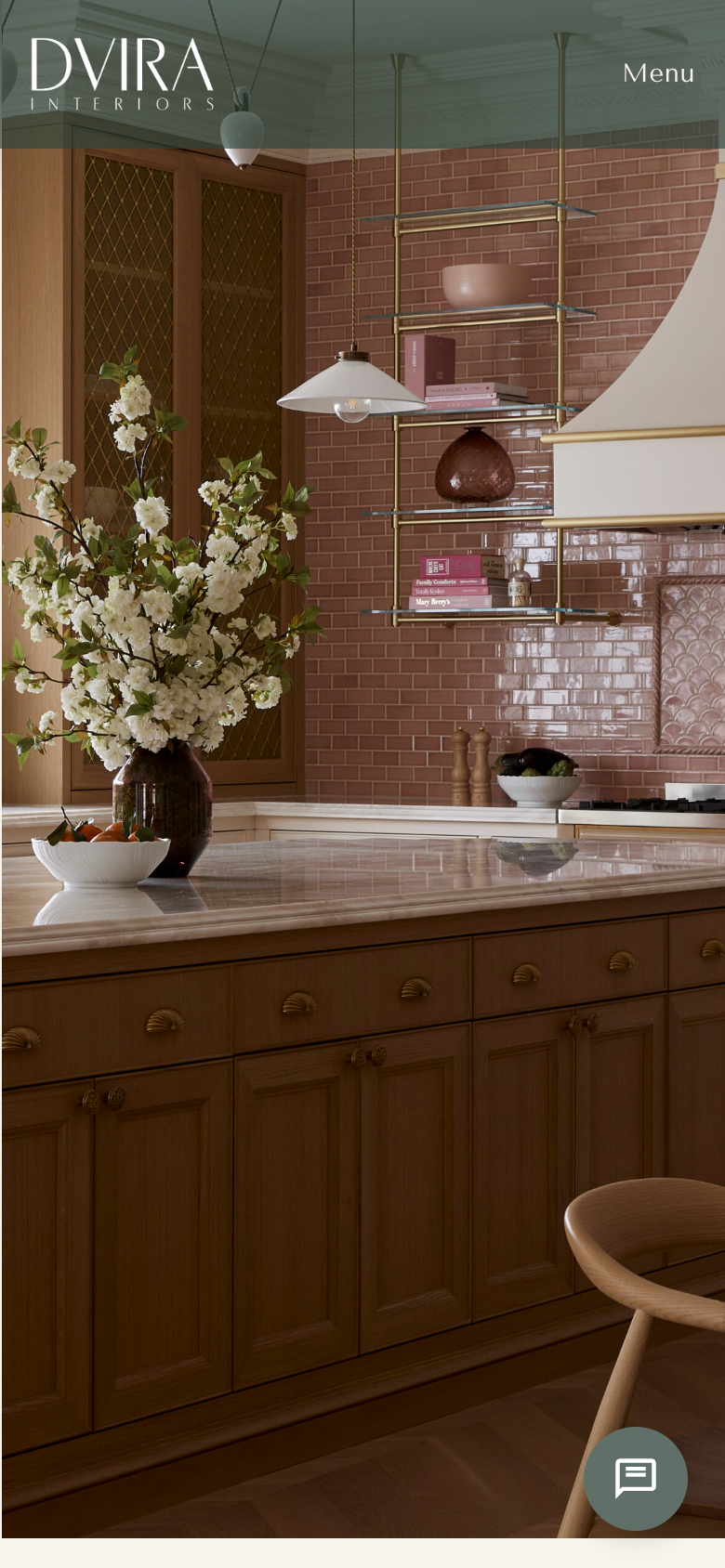 Dvira Interiors mobile homepage