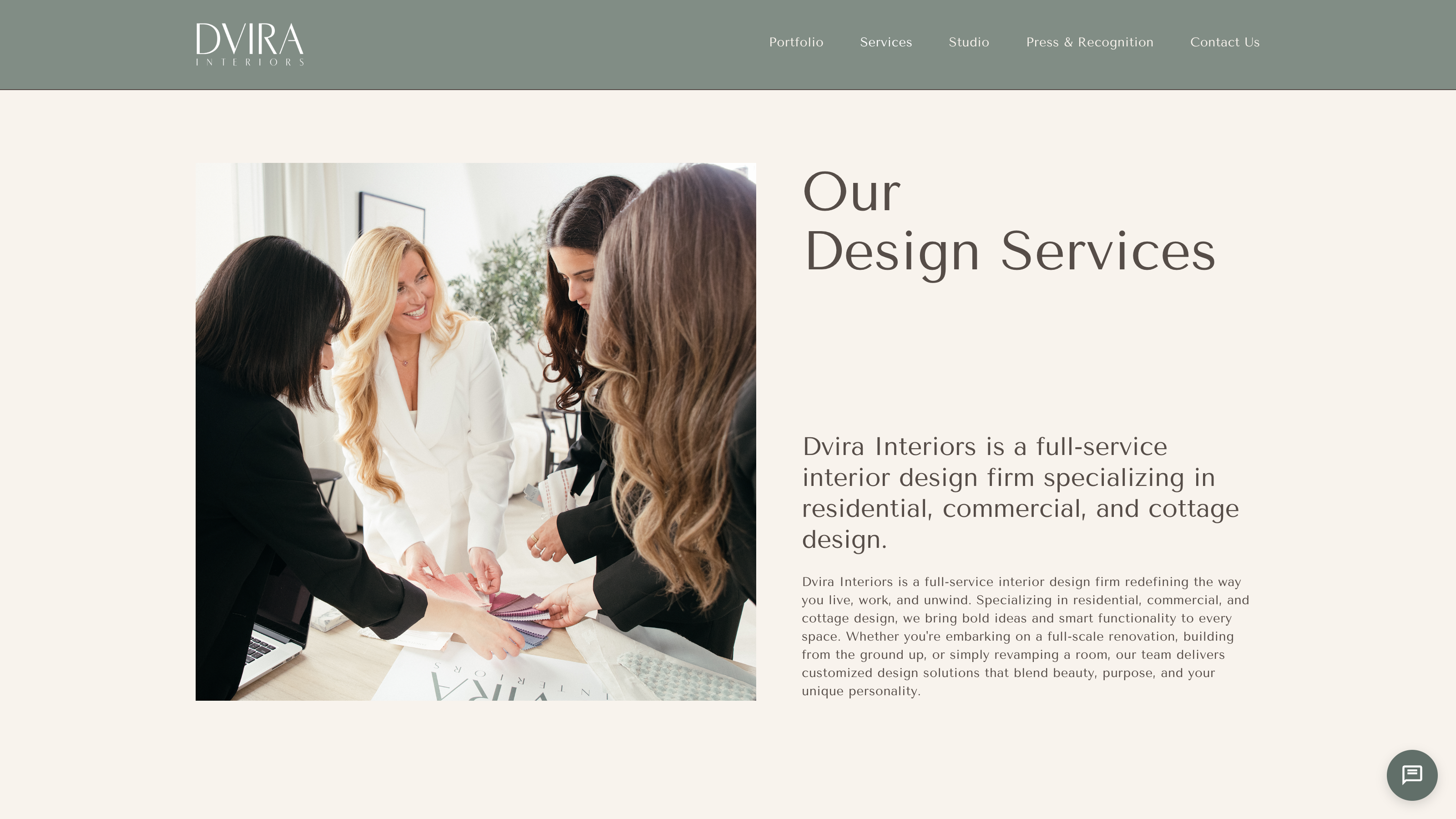 Dvira Interiors services page