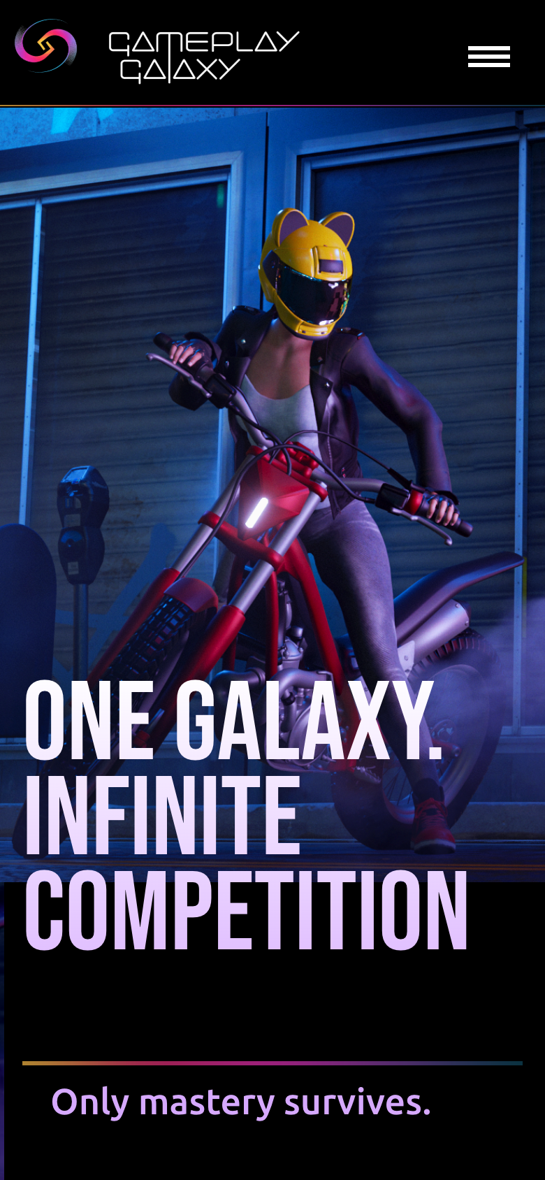 Gameplay Galaxy mobile homepage