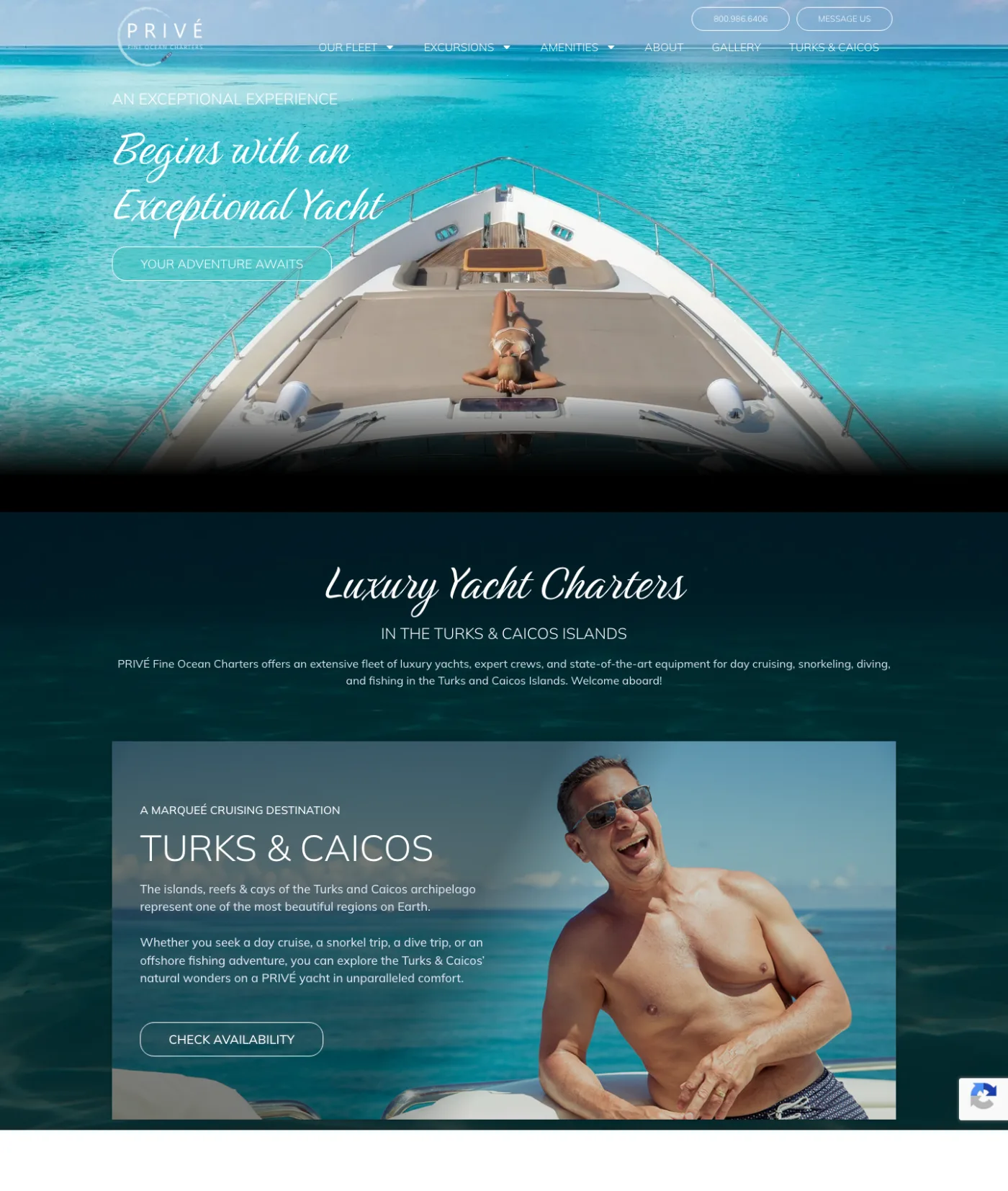 Privé Yachts homepage