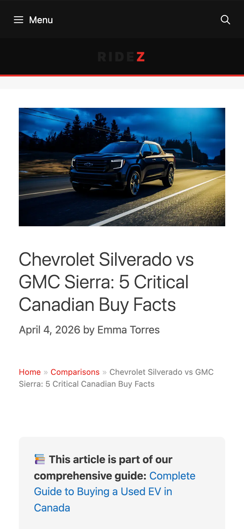 Ridez mobile market prices section