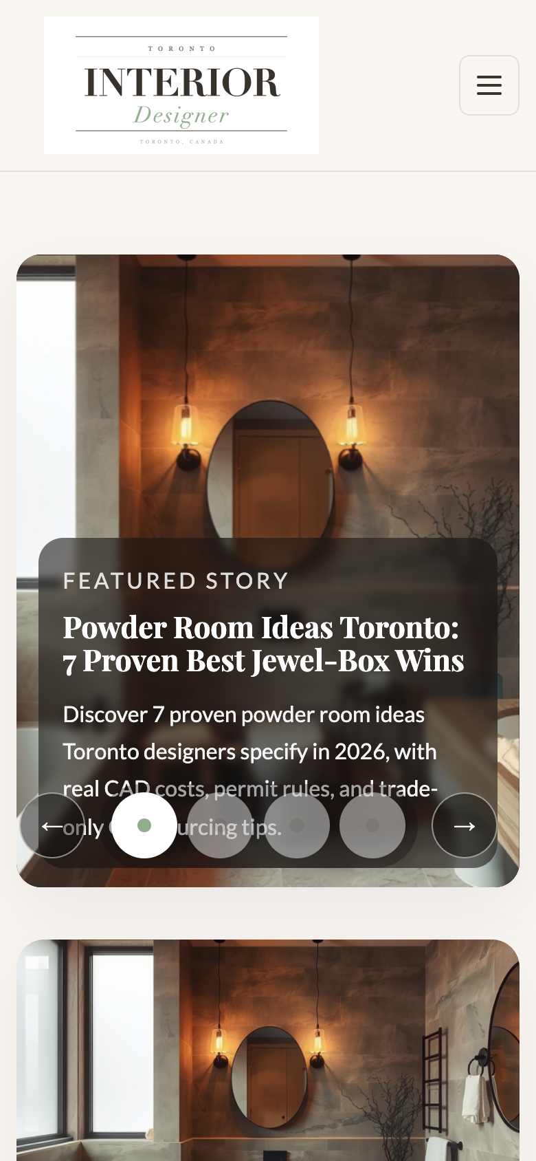 Toronto Interior Designer mobile article view