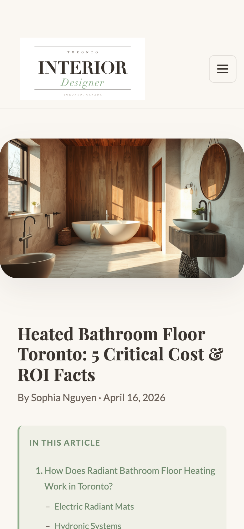 Toronto Interior Designer mobile editor profile