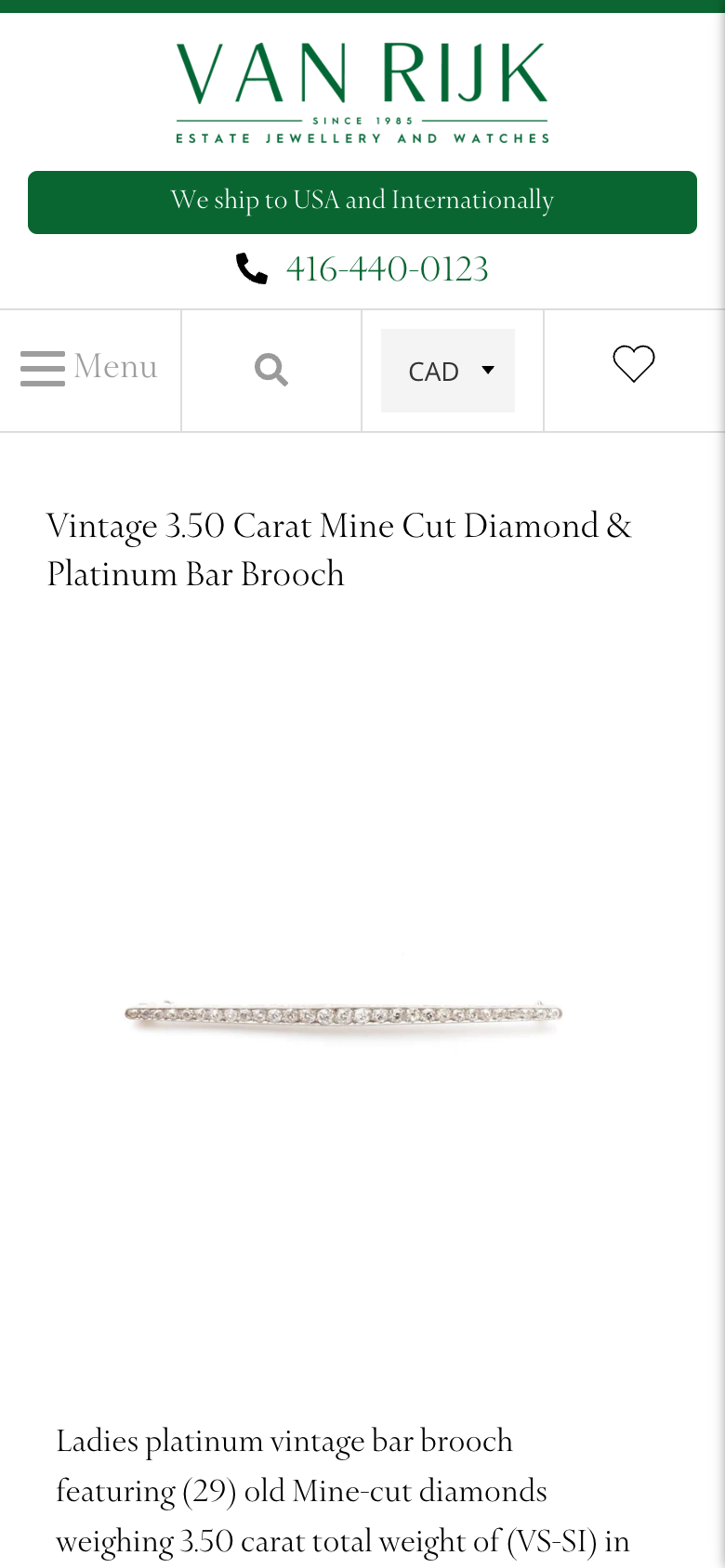 Van Rijk mobile product page