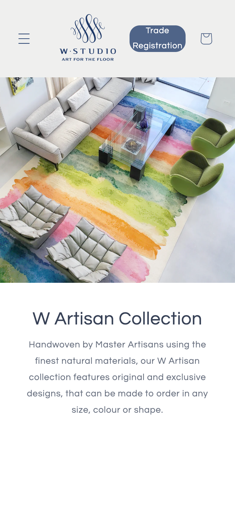 W Studio mobile homepage